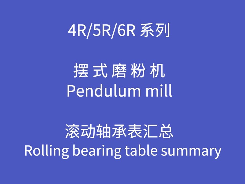磨粉機技術(shù)資料-R型擺式磨粉機滾動軸承表